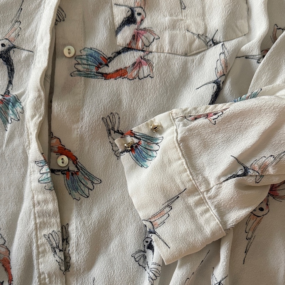 Zara  Hummingbird Pattern Blouse - Picture 4 of 5